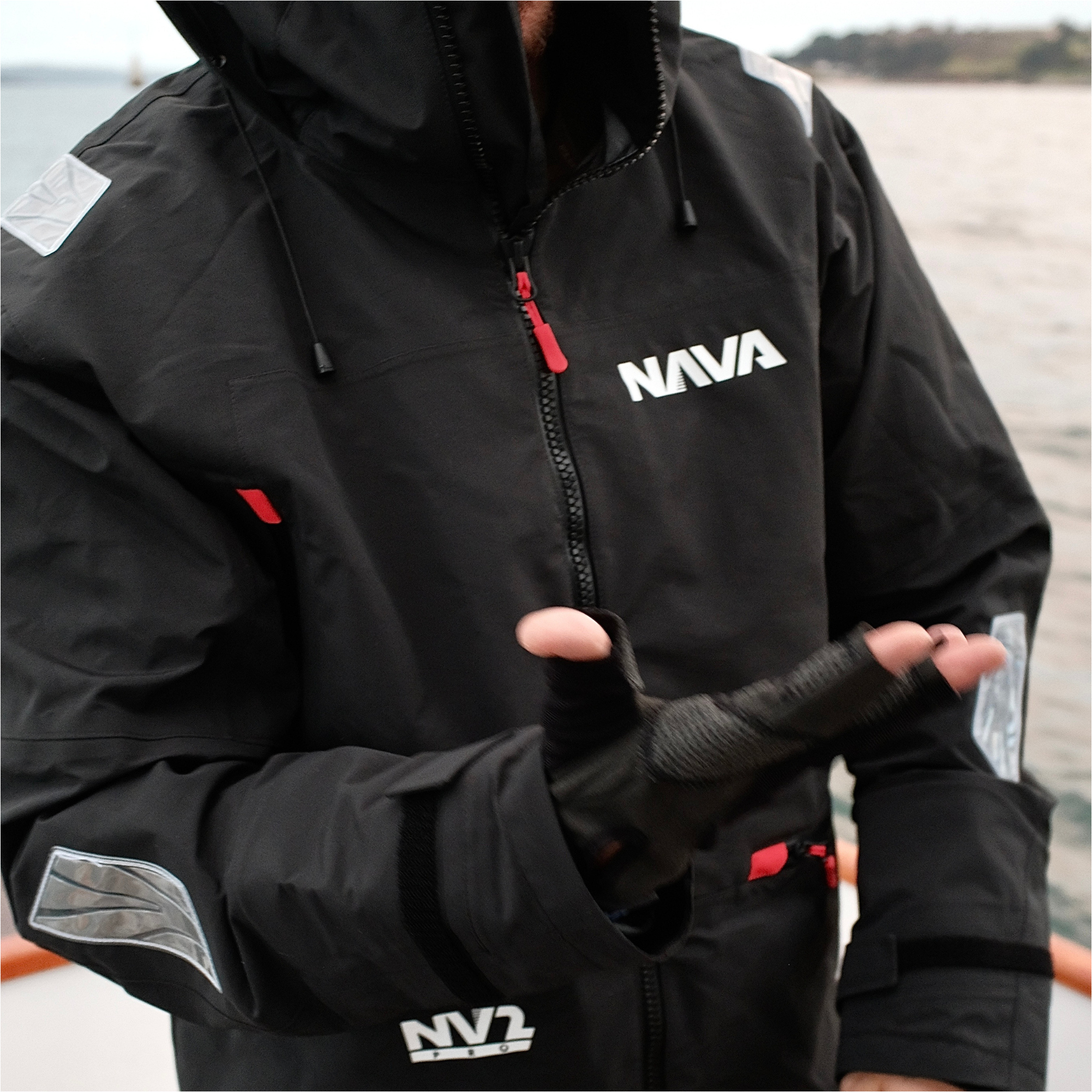 2025 Nava Performance Mens NV2 Pro Sailing Jacket NAVANV2PJ01 - Black